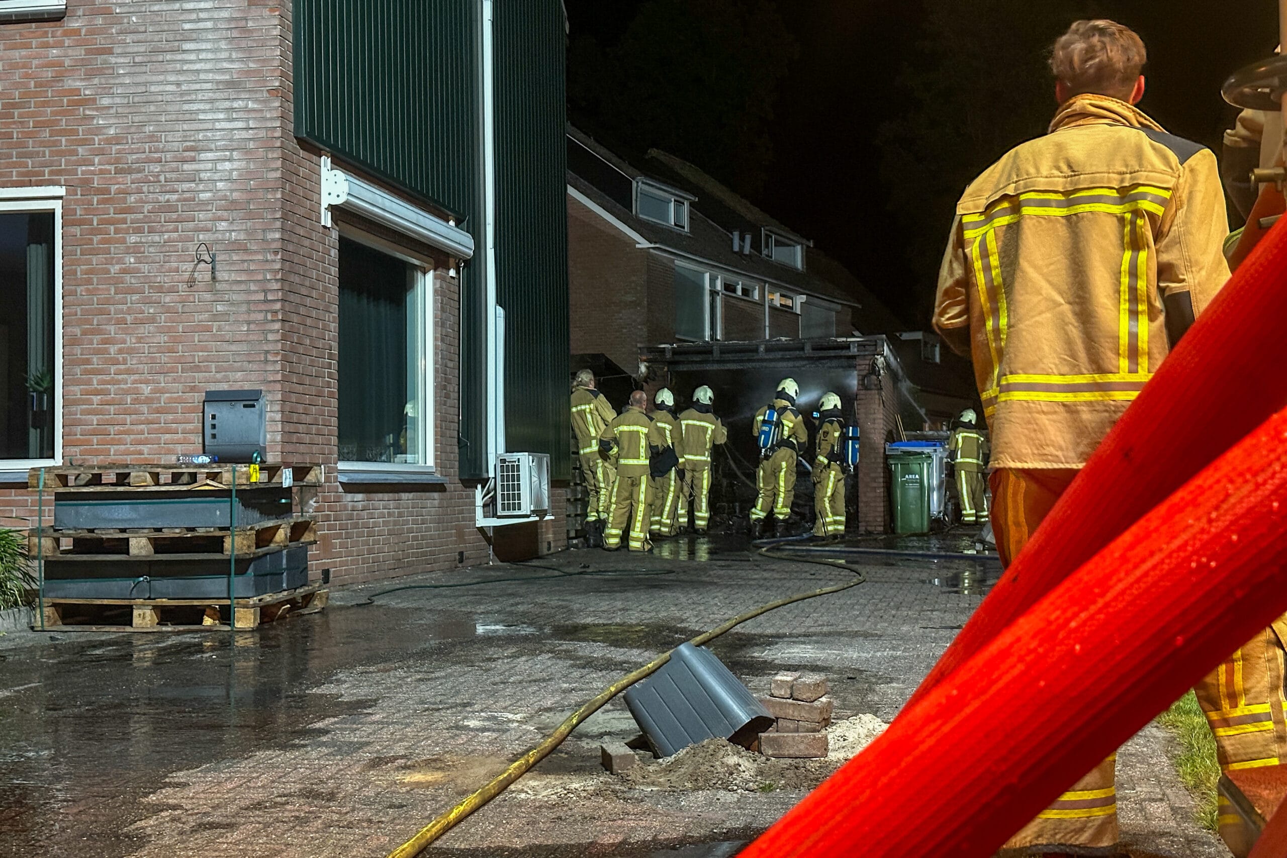 Brand in garagebox in Aalden drenthe