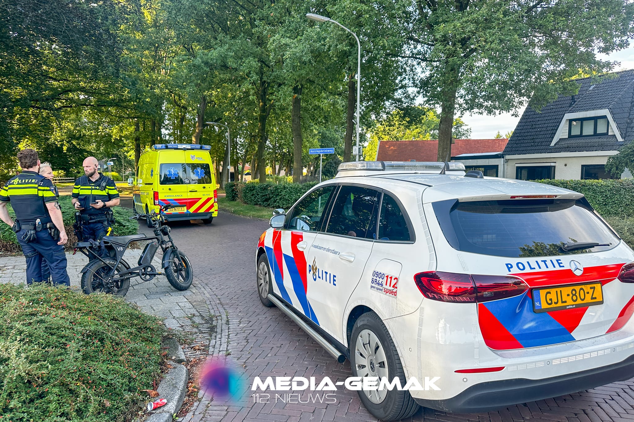 Ongeval tussen auto en fatbike in Emmen